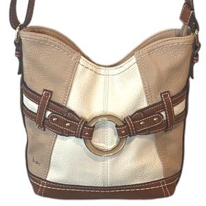 B.O.C faux leather purse shoulder crossbody bag handbag brown tan cream